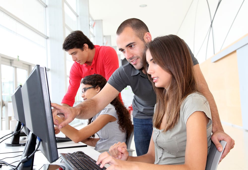 Group of young people in training course